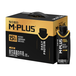 蒙牛 M-PLUS每日蛋白全脂牛奶250ml*10盒 15g蛋白/盒 中秋送礼礼盒