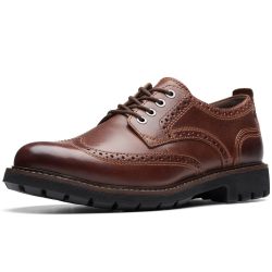 Clarks 男士 Batcombe Far 牛津鞋, Dark Tan Lea, 42.5 EU