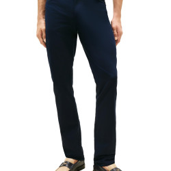 Tommy Hilfiger 汤米·希尔费格 男式休闲抗皱弹力斜纹斜纹棉布裤,直筒修身, Desert Sky