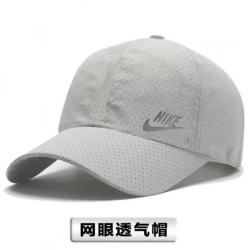 NIKE 2026夏季薄款速干男女鸭舌帽遮阳网眼户外棒球帽透气太阳帽防晒帽 浅灰色大小可调节