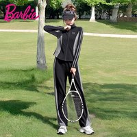 Barbie 跑步运动套装女休闲套装户外运动健身服高级感羽毛球服女款
