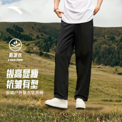 安踏 大地之壳4.0 | 秋冬季水壳户外长裤抗皱梭织防泼水耐磨软壳裤 基础黑-3 L /(175)