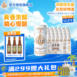 双合盛 精酿德式小麦啤酒 500ml*24罐 赠艾尔啤酒 330ml*3瓶