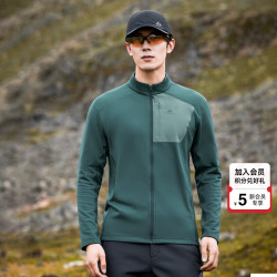拓路者 抓绒衣男秋冬季新款摇粒绒外套高弹力上衣户外运动保暖内胆休闲 松石蓝