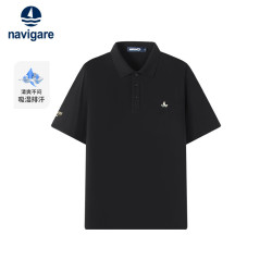 navigare [速干]Navigare意大利小帆船夏季新款薄款POLO衫男短袖翻领T恤