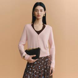 伊芙丽 朱珠代言伊芙丽假两件挂脖设计感针织衫上衣女2026春季新款