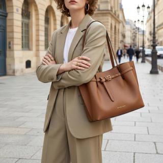 MICHAEL KORS EMILIA 女士大容量鹅卵石纹皮革手提包