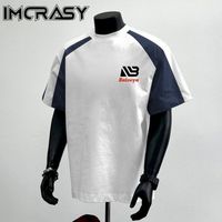 IMCRASY 男款撞色拼接短袖T恤 运动休闲潮上衣