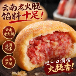 千柏山 云南纸包火腿月饼滇式火腿月饼酥皮云腿手工中秋月饼礼盒 云腿月饼 50g*20枚