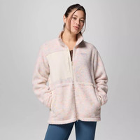 Columbia 抓绒衣女秋冬户外休闲保暖外套上衣AR4757 盐白彩色 XL