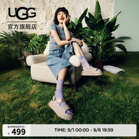 UGG 1152685 厚底露趾魔术贴 海盐色 39码 女士凉鞋