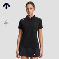 迪桑特 WOMEN’S TRAINING系列女士吸湿速干短袖POLO衫 BK-黑色 S (160/80A)
