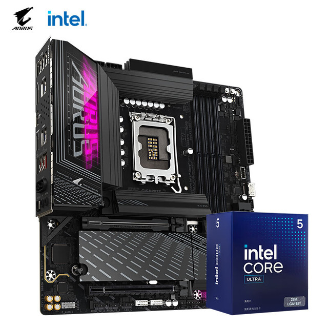 技嘉 主板CPU套装电竞雕B860M AORUS PRO WIFI7+Ultra 225F处理器