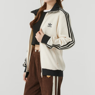 adidas 滔搏丨adidas阿迪达斯三叶草男女复古华夫格健身夹克外套JW0109
