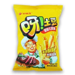 好丽友 一口酥脆 呀！土豆 薯条 里脊牛排味 70g 好吃不腻