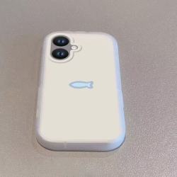 C 【防摔护机 简约高级】iPhone6-17系列 简约蓝色小鱼苹果手机壳