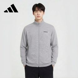 adidas 男款户外舒适运动毛圈布夹克JJ0425 L