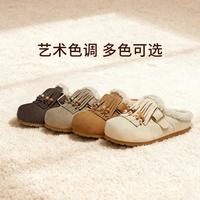 他她 冬复古勃肯鞋女鞋时尚休闲舒适毛毛鞋