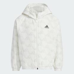 adidas 透气舒适休闲百搭中童连帽夹克运动外套