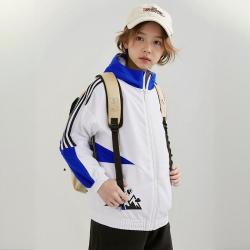 adidas 小童宽松舒适运动休闲连帽外套防风百搭儿童夹克春