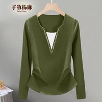 子牧棉麻 女士打底衫