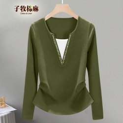 子牧棉麻 女士打底衫