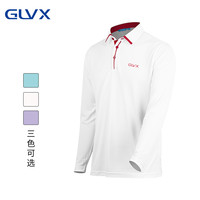 GLVX 高尔夫服装男装长袖POLO衫休闲衣服男士上衣户外运动弹力球衣 W1白色 L