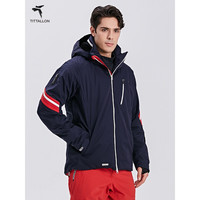 TITTALLON 户外专业双板滑雪服男防风防水保暖透湿滑雪衣 藏青色0100
