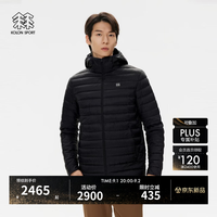 KOLON SPORT 户外羽绒服 男士防风防泼水轻量鹅绒夹克 LHDJ5WN071-BK 黑色