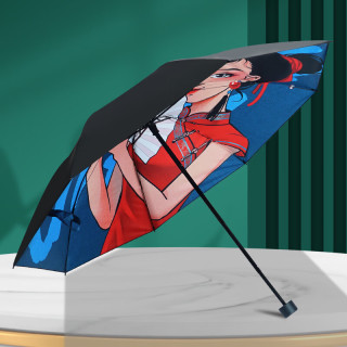 红叶 UPF50+太阳伞防晒防紫外线雨伞女晴雨两用折叠伞女遮阳伞 防晒伞 红色