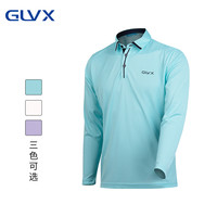 GLVX 高尔夫服装男装长袖POLO衫休闲衣服男士上衣户外运动弹力球衣 B1蓝色 XL