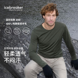 icebreaker 100%美利奴羊毛男女200Oasis可机洗户外登山跑步运动滑雪功能内衣 104