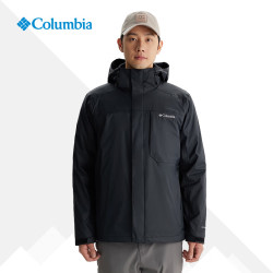 Columbia 冲锋衣男三合一秋冬户外保暖抓绒衣内胆防水两件套WE6508 010 黑色 L
