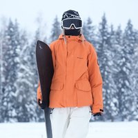 牧途雪 2026新款滑雪服套装单板双板保暖夹棉防水防风时尚透气男女套装 橘色上衣 M （60-70kg