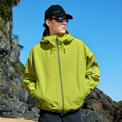 哥仑步 唤风·冲锋衣全天候硬壳外套户外3L防水连帽登山服 青果黄 L