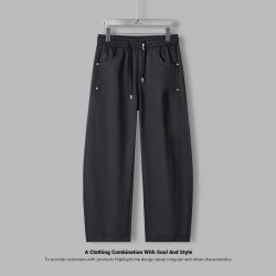 马登 2026新款简约高街时尚休闲裤美式直筒潮流高级宽松显高抗皱长裤