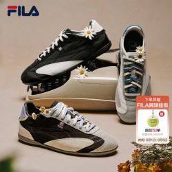 FILA 柔雾鞋|FILA斐乐薄底鞋26夏季新款女鞋轻便德训鞋 骏马黑/明亮白-BA 35.5