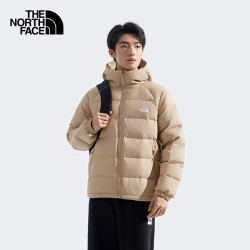 北面 羽绒服男户外高蓬鹅绒防泼保暖外套7W7G 废土棕/BOX L