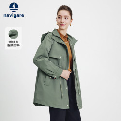 navigare 意大利小帆船户外运动风衣女秋冬季新款防风防水冲锋夹克外套收腰