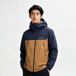 mont·bell 雷系列户外运动防风防水外套男款冲锋衣 1128635 石墨黑/赭石 L
