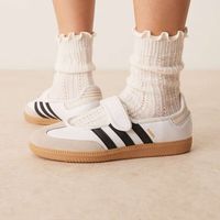 adidas 正品阿迪达斯三叶草女鞋SAMBA JANE魔术贴运动小白鞋休闲鞋JR1402