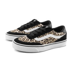 VANS 官方 Brooklyn LS豹纹黑色简约复古女鞋板鞋 豹纹/黑色 37