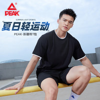 匹克 短袖男运动T恤夏季透气户外健身速干衣训练休闲健身服黑色 XL