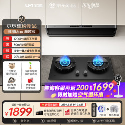 优盟 抽油烟机新欧式顶侧一体30风量大吸力1200Pa静压超薄平嵌不碰头 补贴抽吸排油