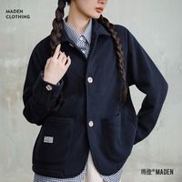 百亿补贴：马登 美式摇粒绒翻领外套暖呼呼保暖夹克休闲开衫抓绒上衣冬季女
