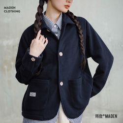马登 美式摇粒绒翻领外套暖呼呼保暖夹克休闲开衫抓绒上衣冬季女