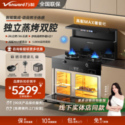 万和 集成灶一体式家用大容量消毒柜蒸烤箱一体集成顶部暖菜宝 双涡轮大吸力 蓝芯猛火爆