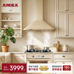 AMKA 复古抽油烟机白色吸烟机欧式家用法式大吸力燃气灶套装小尺寸吸油机灶具抽烟机塔式小户型顶吸式 9