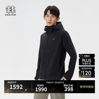KOLON SPORT 软壳外套男款 防泼水透湿双层织 黑色 2XL