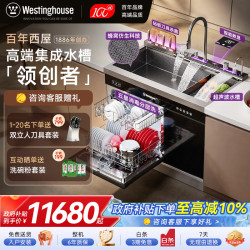 西屋电气 西屋集成水槽洗碗机超声波果蔬清洗家用双层上下分层洗嵌入式碗柜14套洗碗机一体机 JCX-S9L 旗舰